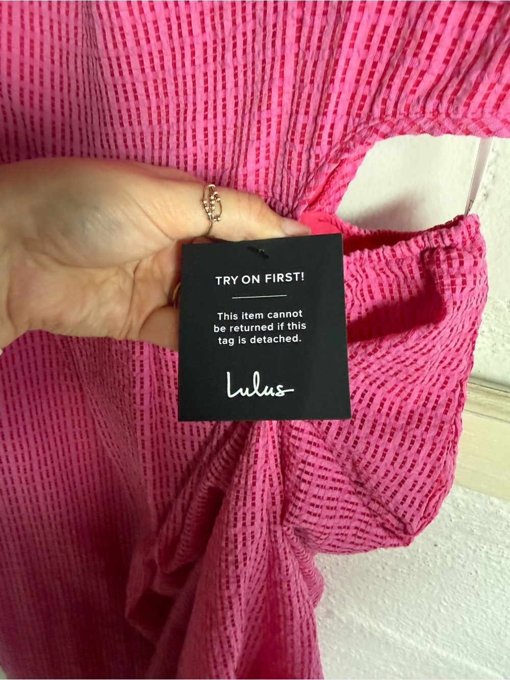 Lulu's Hot Pink Textured Cutout Midi Dress - Picture 9 of 13